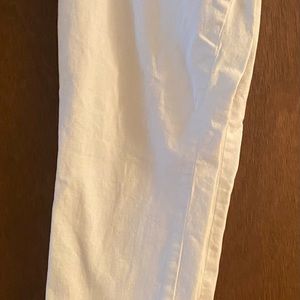 White ankle jeans with lace embellishment